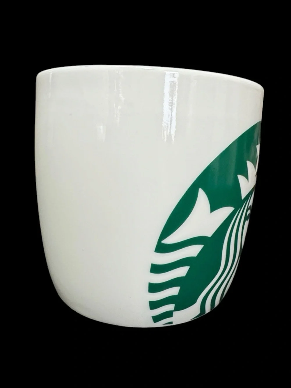 Jumbo-sized White Barrel Mug with Large Classic Green Siren Logo